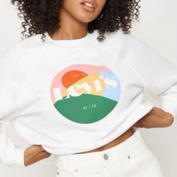 Levi's cropped white sweatshirt - Picture 2 of 7
